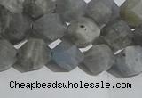 CLB997 15.5 inches 8mm faceted nuggets matte labradorite beads