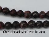 CLD102 15.5 inches 8mm faceted round leopard skin jasper beads