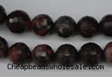 CLD104 15.5 inches 12mm faceted round leopard skin jasper beads