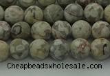 CLD202 15.5 inches 8mm round matte Chinese leopard skin jasper beads