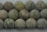 CLD203 15.5 inches 10mm round matte Chinese leopard skin jasper beads