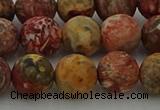 CLD214 15.5 inches 12mm round matte leopard skin jasper beads