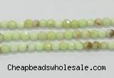 CLE32 15.5 inches 4mm faceted round lemon turquoise beads wholesale