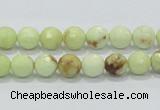 CLE34 15.5 inches 8mm faceted round lemon turquoise beads wholesale