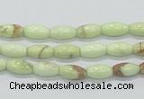 CLE35 15.5 inches 5*10mm rice lemon turquoise beads wholesale