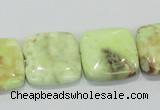 CLE39 15.5 inches 20*20mm square lemon turquoise beads wholesale