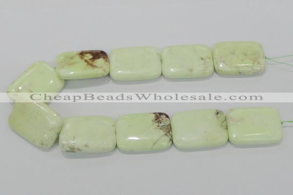 CLE44 15.5 inches 30*40mm rectangle lemon turquoise beads wholesale