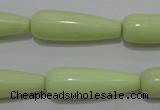 CLE77 15.5 inches 10*30mm teardrop lemon turquoise beads