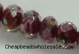 CLG02 12 inches 6*8mm faceted rondelle handmade lampwork beads