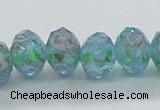 CLG05 12 inches 6*8mm faceted rondelle handmade lampwork beads