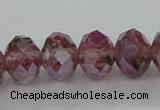 CLG06 12 inches 6*8mm faceted rondelle handmade lampwork beads