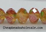 CLG08 12 inches 6*8mm faceted rondelle handmade lampwork beads