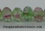 CLG09 12 inches 6*8mm faceted rondelle handmade lampwork beads