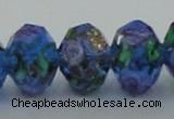 CLG17 13.5 inches 9*12mm faceted rondelle handmade lampwork beads