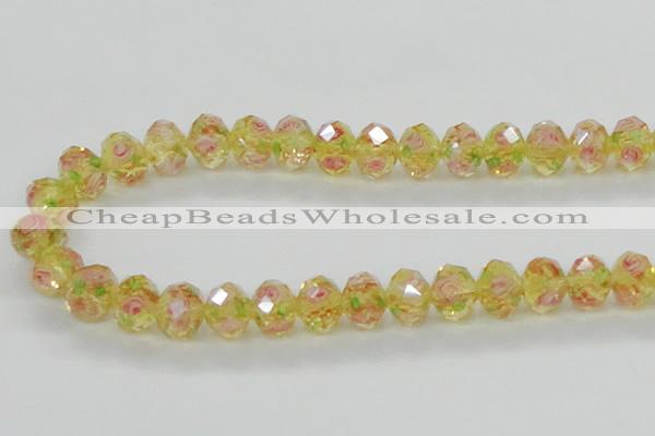 CLG26 15 inches 8*10mm faceted rondelle handmade lampwork beads