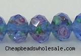 CLG27 15 inches 8*10mm faceted rondelle handmade lampwork beads