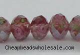 CLG29 15 inches 8*10mm faceted rondelle handmade lampwork beads