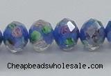 CLG30 15 inches 8*10mm faceted rondelle handmade lampwork beads