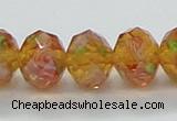 CLG34 15 inches 8*10mm faceted rondelle handmade lampwork beads