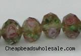 CLG35 15 inches 8*10mm faceted rondelle handmade lampwork beads