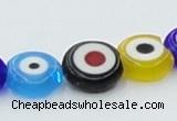 CLG507 16 inches 10mm flat round lampwork glass beads wholesale