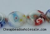 CLG516 16 inches 12mm flat round lampwork glass beads wholesale