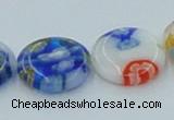 CLG517 16 inches 14mm flat round lampwork glass beads wholesale