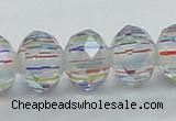 CLG52 13 inches 9*12mm faceted rondelle handmade lampwork beads