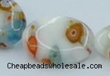 CLG526 16 inches 13*18mm oval lampwork glass beads wholesale