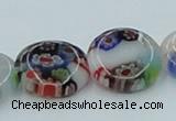 CLG527 16 inches 12mm flat round lampwork glass beads wholesale