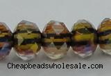 CLG54 13 inches 9*12mm faceted rondelle handmade lampwork beads