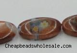 CLG554 16 inches 12*18mm oval goldstone & lampwork glass beads