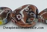 CLG559 16 inches 20*20mm heart goldstone & lampwork glass beads