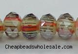 CLG56 13 inches 9*12mm faceted rondelle handmade lampwork beads