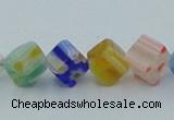 CLG568 16 inches 6*6mm cube lampwork glass beads wholesale