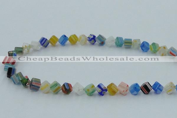 CLG568 16 inches 6*6mm cube lampwork glass beads wholesale