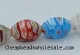 CLG609 5PCS 16 inches 8*12mm rice lampwork glass beads wholesale