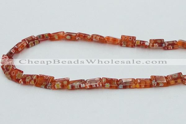 CLG618 5PCS 16 inches 8*10mm rectangle lampwork glass beads wholesale