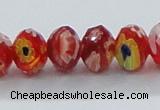 CLG63 15 inches 8*10mm faceted rondelle handmade lampwork beads