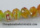 CLG64 15 inches 8*10mm faceted rondelle handmade lampwork beads