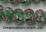 CLG769 14.5 inches 8*12mm rondelle lampwork glass beads wholesale