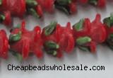 CLG795 15.5 inches 11*13mm rose lampwork glass beads wholesale