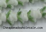 CLG796 15.5 inches 11*13mm rose lampwork glass beads wholesale