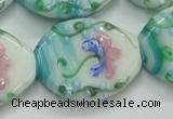 CLG800 15.5 inches 22*28mm oval lampwork glass beads wholesale