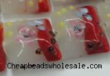 CLG810 15.5 inches 20*20mm square lampwork glass beads wholesale