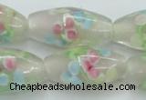 CLG865 14 inches 10*20mm rice lampwork glass beads wholesale