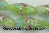 CLG867 15.5 inches 10*20mm rice lampwork glass beads wholesale