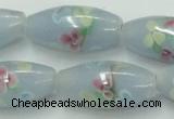 CLG869 15.5 inches 10*20mm rice lampwork glass beads wholesale