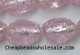 CLG884 2PCS 16 inches 12*18mm oval lampwork glass beads wholesale