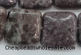 CLI09 15.5 inches 25*25mm square natural lilac jasper beads wholesale